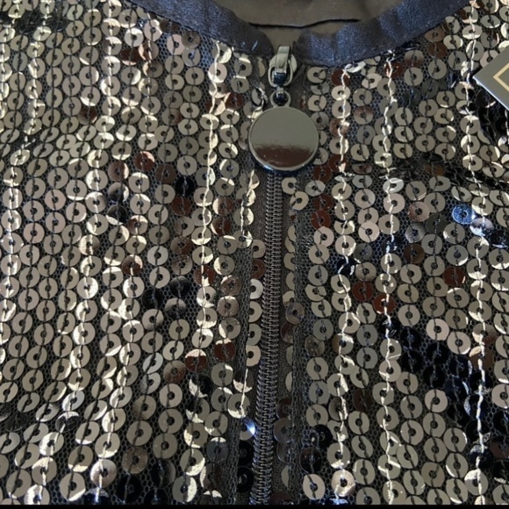 Christian Siriano Black Silver Sequin Evening Party Jacket size‎ XL - Picture 7 of 7